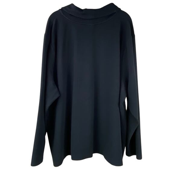 SOLD.   J. Jill Black Sweatshirt Pullover Size 4X Comfy Basic Shawl Collar - Picture 3 of 7